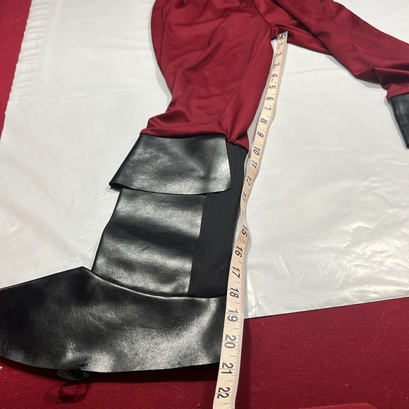 Pirate PANTS burgundy BLACK BOOT COVERS older boys stretchy waist 21”inseam pant - Picture 6 of 9